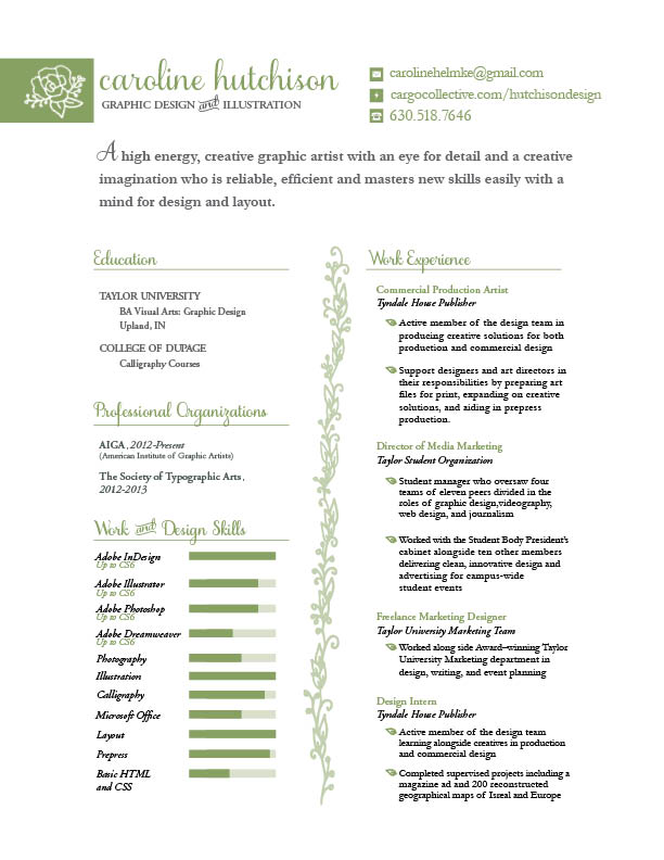 commercial artist resume